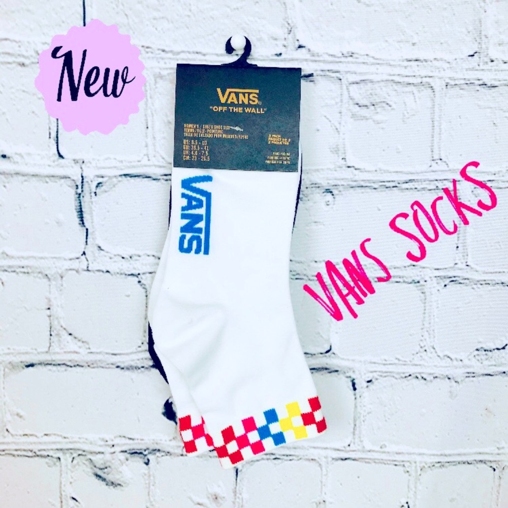 Vans Off The Wall Women’s Low Cut White & Black Ankle Crew Socks Size 6.5-10 New - Picture 2 of 7